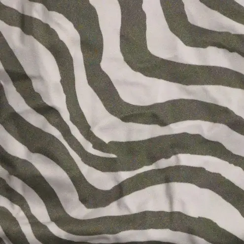 ANDIE Tulum One Piece Swim Bias Stripe Olive Crisscross Beach Pool Swim M New