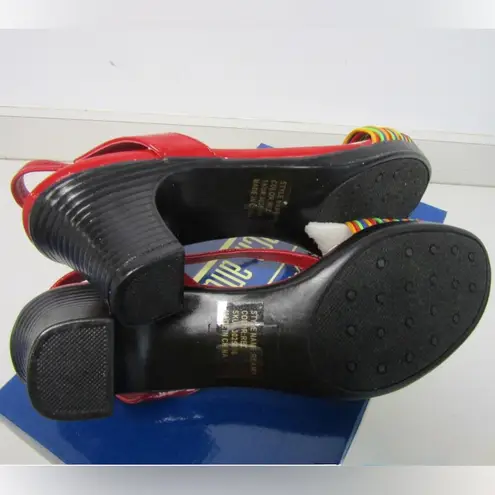 Coach And Four Reamy Red Rainbows Strappy Heel women's size 9M slingbacks in box