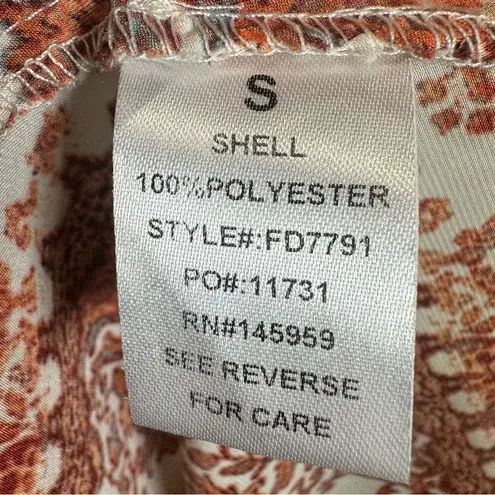 Molly green  white and rust boho tie shoulder satin slip mini dress size small thumbnail 5