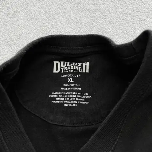 Duluth Trading Co Longtail T Shirt Pocket Crew Neck Tee Black XL