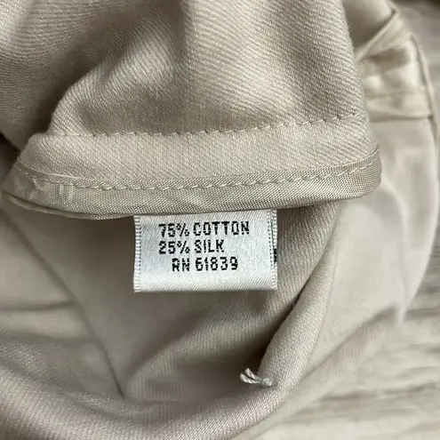 Ricky Freeman Rickie Freeman Teri Jon Beige Women's Silk Blend Short Sleeve Blouse Size 6