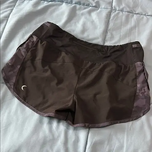 Zyia Black and Gray Athletic Shorts with Elastic Waistband