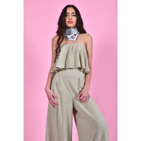 Otis & Maclain Florence Palazzo Pants Matching set Tan Size XS