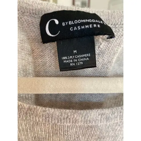 C by Bloomingdale’s Cashmere Sweater Long Sleeve Tunic Top Gray High End Luxe M Size M