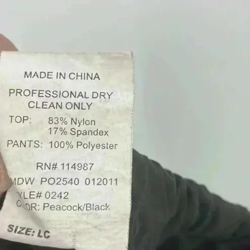 Revolution Women's Dancewear Black Peacock Pockets‎ Pants Size LC Size L