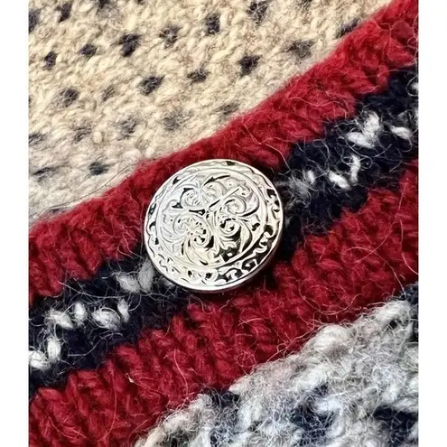 Vintage LL Bean Women's wool Birdseye button up cardigan sweater, USA EUC Brown Size L