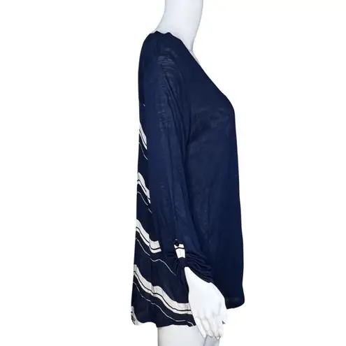 Anthropologie Porridge Shirt Womens Medium Blue Wave Tee Essential Basic Casual