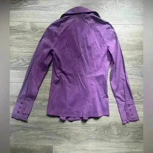 United Colors Of Benetton United Colors of Benneton Purple Pinstripe Fitted Button Down