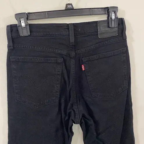 Levi's Levi’s premium wedgie Icon high rise distressed ankle jeans black desert size 25