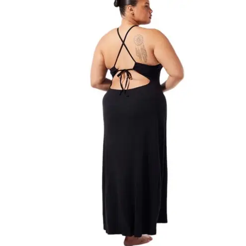 Savage X Fenty Rib Essentials Maxi Slip Black Caviar Sz XL