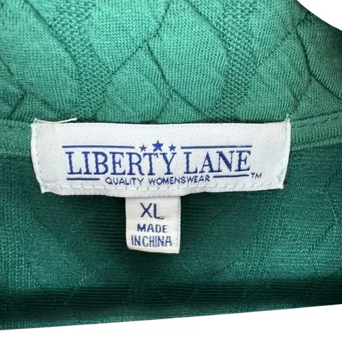 Liberty Lane Green Lightweight Full Zip Mock Neck Quilted Vest Pockets Size XL