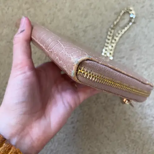 Miu Miu Authentic St. Coco croc embossed zippy wallet on chain shoulder mini bag