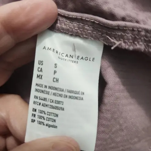 AMERICAN EAGLE Corduroy Jacket Womens Size S Purple Cropped Casual Modern