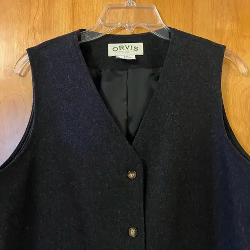 Orvis Jumper Shift Dress 100% Carded Wool Charcoal Gray Sleeveless Petite 12