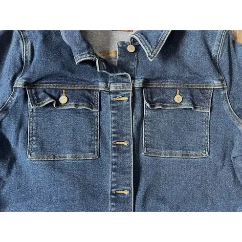 Judy Blue Denim Jean Jacket Utility button up with pockets size 1X