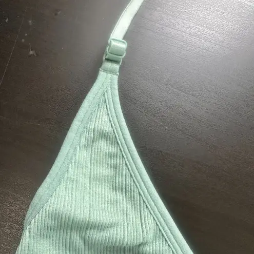 PINK - Victoria's Secret Ribbed Green Halter Style Bra Bralette Size Medium