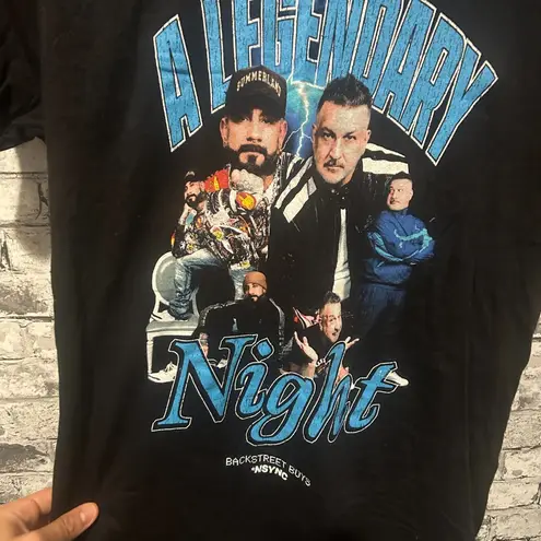 Next Level Apparel EUC Backstreet Boys Nsync Tour Black Graphic T-Shirt Size S