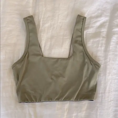 Varley Always Delta Square Neck Sports Bra in Gravity Gray Size S $62