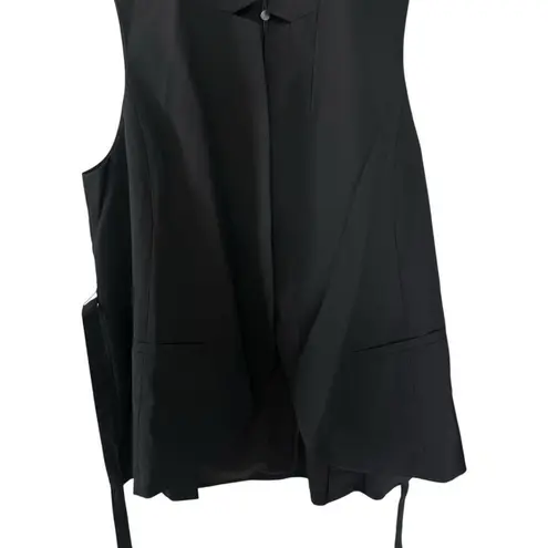 Universal Standard Jenny Black Wool Sleeveless Jacket Vest Tie Belt XS NEW