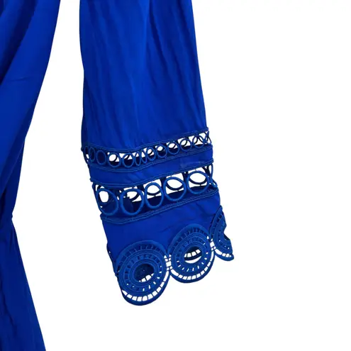 Ramy Brook Markos Romper Cotton Swim Cover-Up Cobalt Royal Blue Size XS