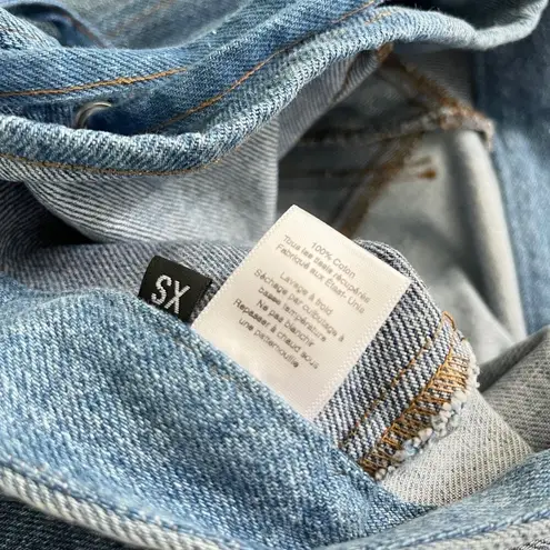 EB Denim Lace Up in Medium Wash Blue Size 2