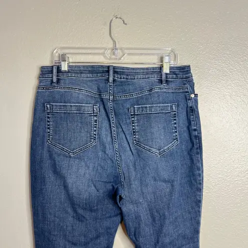 J Jill Denim Curvy Fit Slim Leg Jeans Size 14P Crop Stretch Medium Wash Blue