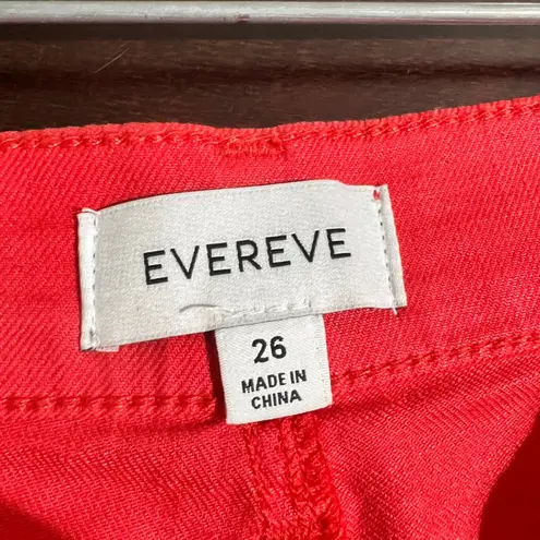 Evereve Women's Red Linen Blend High Waist Shorts - Size 26