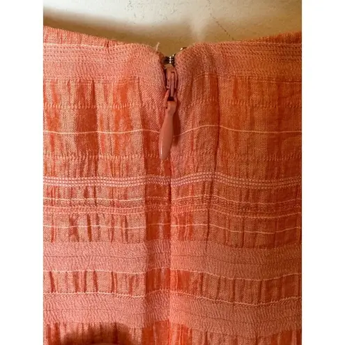 Gal Meets Glam Dress Women 6 Peach Coral Sleeveless Fiona Tiered Maxi Boho