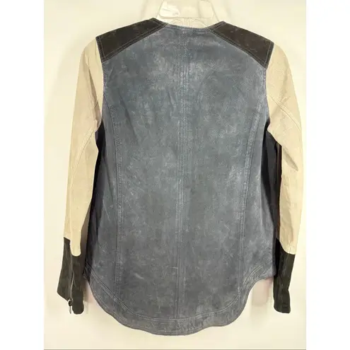 Chaser  women’s color block moto suede jacket size medium