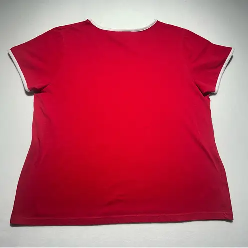 Jason Maxwell Vintage Red Patriotic T-Shirt USA Flag Hearts Stars Size Large