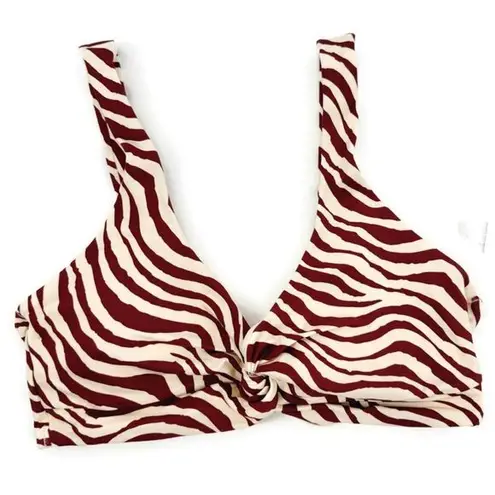 ANDIE  The Portofino Top Zebra Bias Stripe Truffle Bikini Twist Top New Small