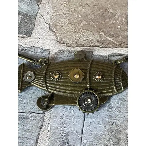 Vintage 30" brass double chain necklace, featuring a unique Zeppelin & Watch Gold