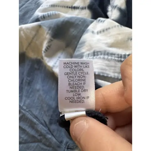 Pure J. Jill Cotton Blue Tie Dye Dolman Tee Shirt Short Sleeve Size Medium P