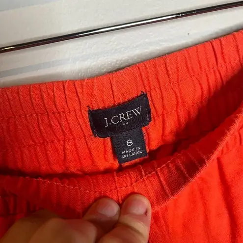 J.Crew  orange coral linen blend pull on pants