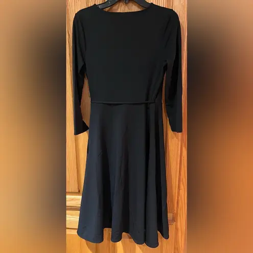 Banana Republic  Black Wrinkle Resistant Stretch Jersey Wrap Dress Size XS Petite