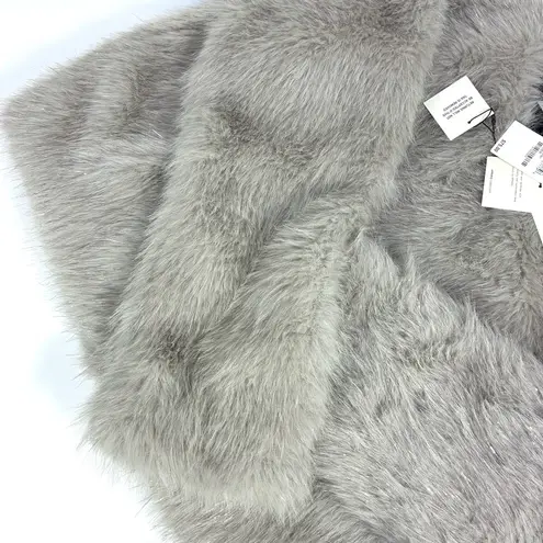 Apparis Uma Tinsel Crop Zip Front Shaggy Faux Fur Coat Silver XL NWT Jacket