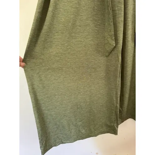 Halara NWT High Waisted Tie Front Palazzo Wide Leg Flowy Knit Pants Green Large