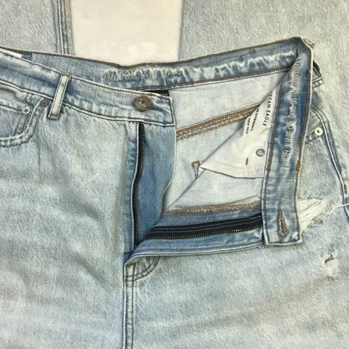 American Eagle Highest Rise 90s Boyfriend Jeans Cotton‎ Denim Size 14 Distressed