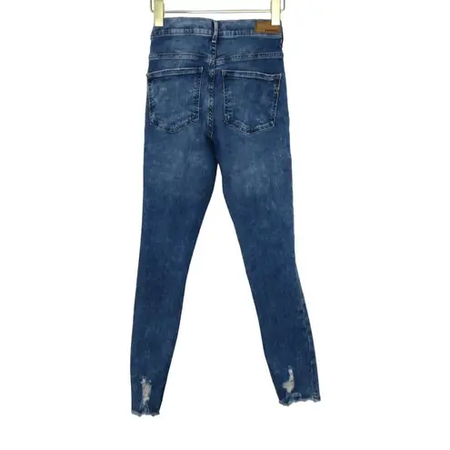 EXPRESS  Ankle Legging High Rise Stretch Ripped Jeans Ankle Crop Size 2