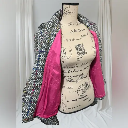 draper's & damon's Draper’s Damon’s Vintage Multicolor Fringed Jacket Tweed Blazer sz 16