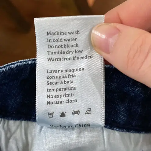 Kancan Crane embroidered dark wash skinny jeans with fringed hem size 26