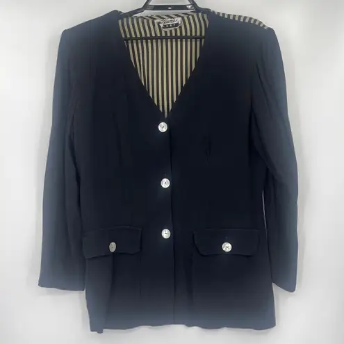 Vtg Marnie West Stripe Whimsigoth Jacket Sz L Stripe Stevie Nicks Witchy Boho 80 Black Size L