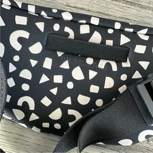 Dagne Dover NWOT Ace Fanny Pack Belt Bag in Black White Block Party Print