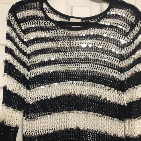 Chico's Chico’s open‎ knit sequin pullover top swim cover up size Chico’s 2 or Large 12