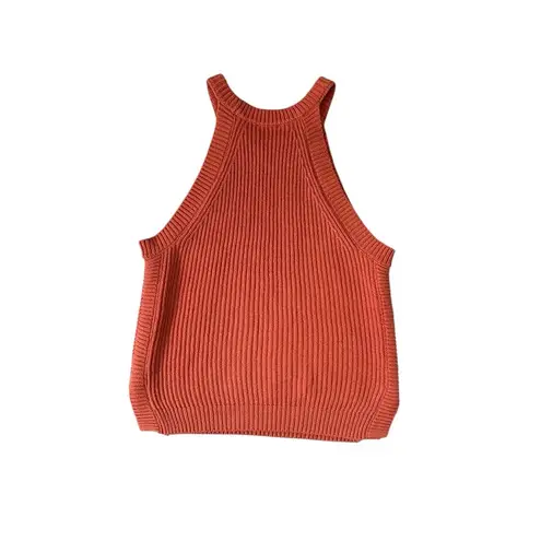 Freshman 1996 Knit Top Size Small Orange Cropped Tank Top