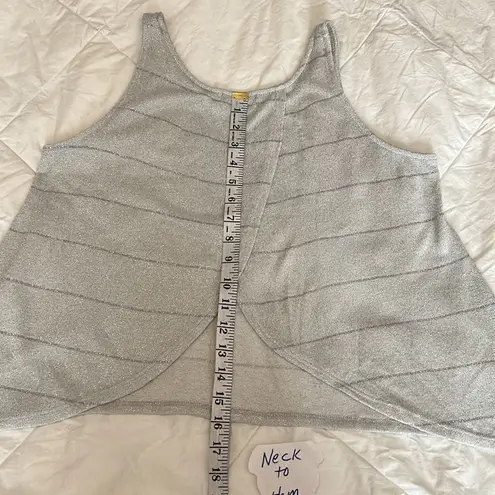 S.O.Y. Shine on you size small Silver sparkly sleeveless top with open back EUC