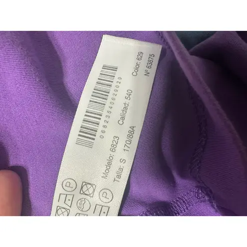 Massimo Dutti Purple Crew Neck Short Sleeve T Shirt Size S Made in Portugal