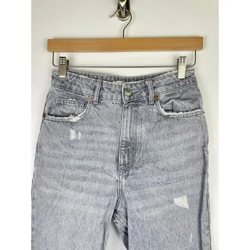 ZARA  Grey Heavyweight Denim Jeans w/ Distressing Size US 4, Eur 36