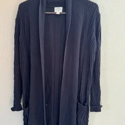 st. john's bay  Black Cardigan Size Small