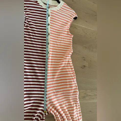 Color Block Striped Henley Sleeveless Wide Leg Jumpsuit MEASUREMENTS Size undefined